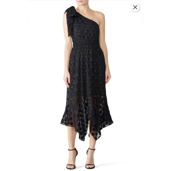 Monique Lhuillier Dresses & Skirts - B18 Monique Lhuillier Midi Dress Womens 4 One Shoulder Audrey Hepburn Cocktail